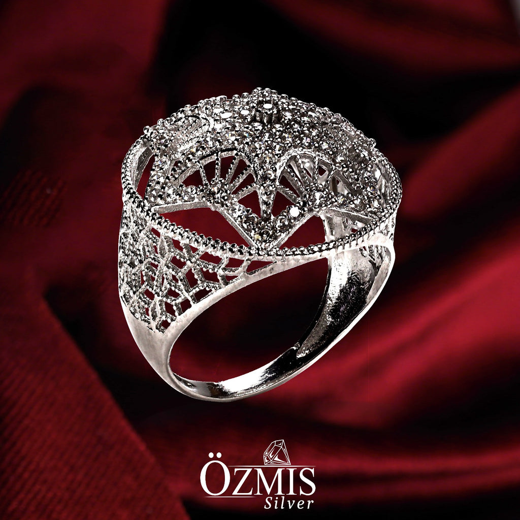 Kar Tanesi Detaylı Gümüş Set