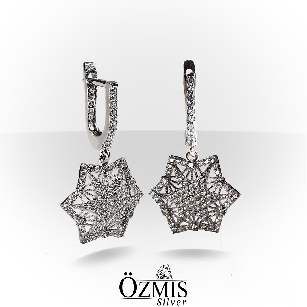 Kar Tanesi Detaylı Gümüş Set