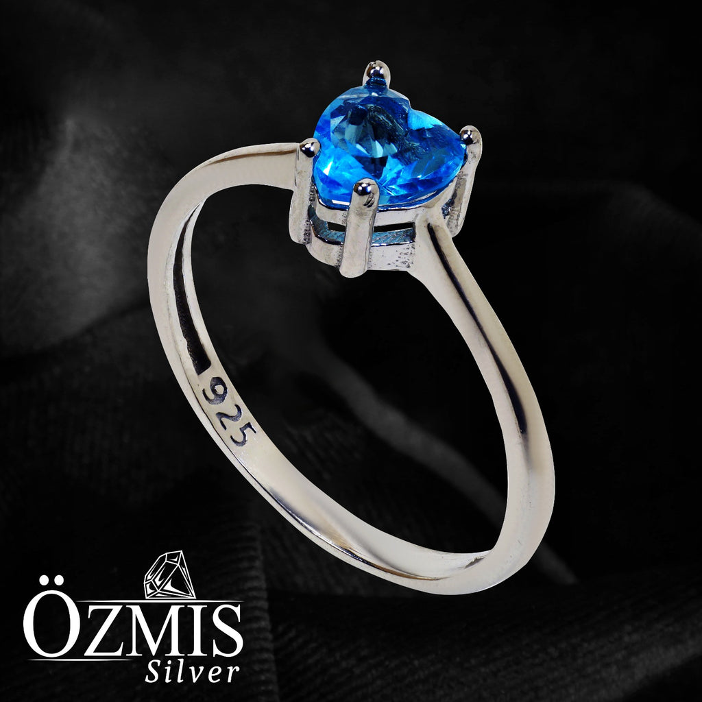 Kalp Detaylı Sitrin Taşlı Gümüş Set