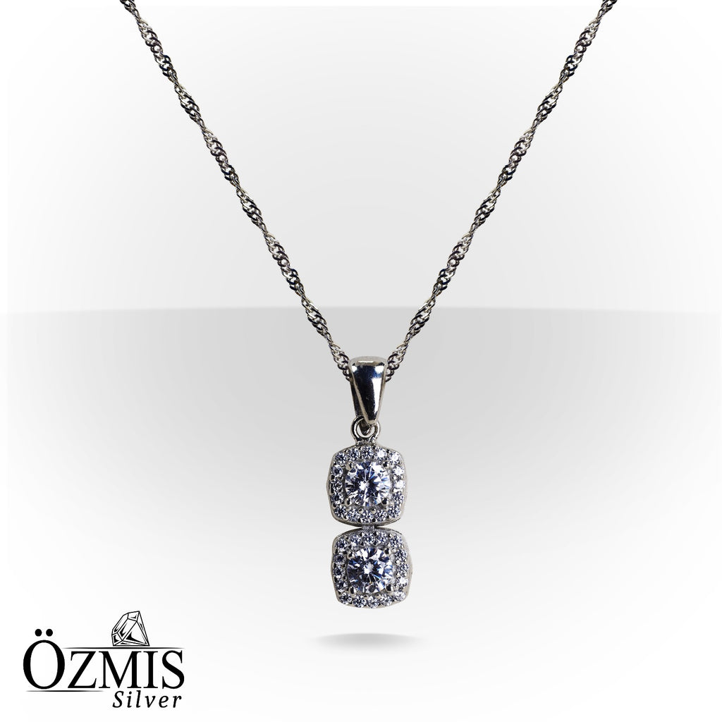 Zirkon Taşlı Gümüş Set