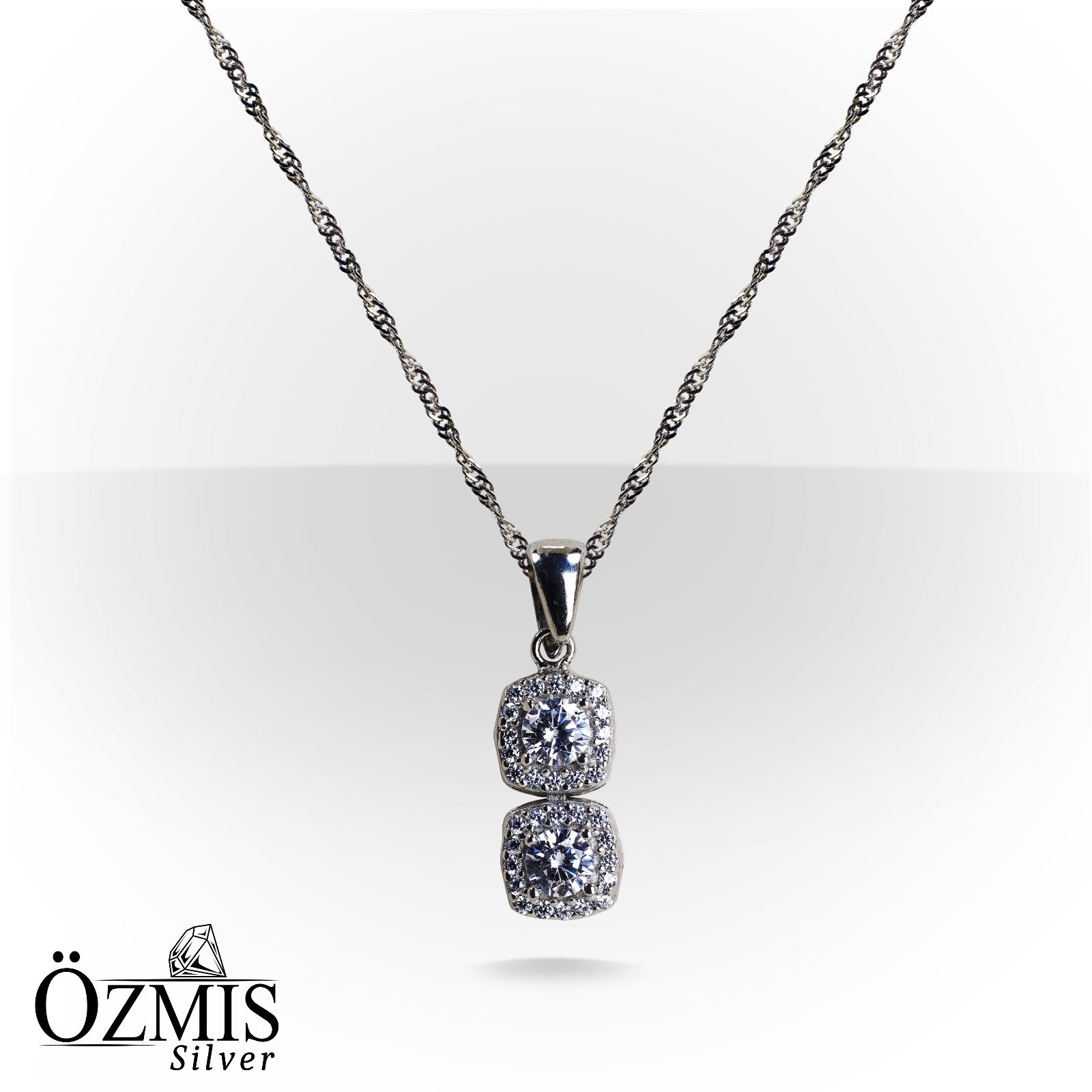 Zirkon Taşlı Gümüş Set